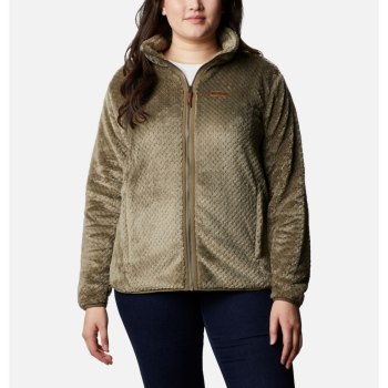 Columbia Fire Side II Plush Full Zip Fleece Plus Size, Chamarras Grises Verdes Para Mujer | 581694-E